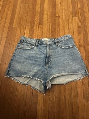 Abercrombie & Fitch Light Blue Distressed Denim Cutoff Shorts